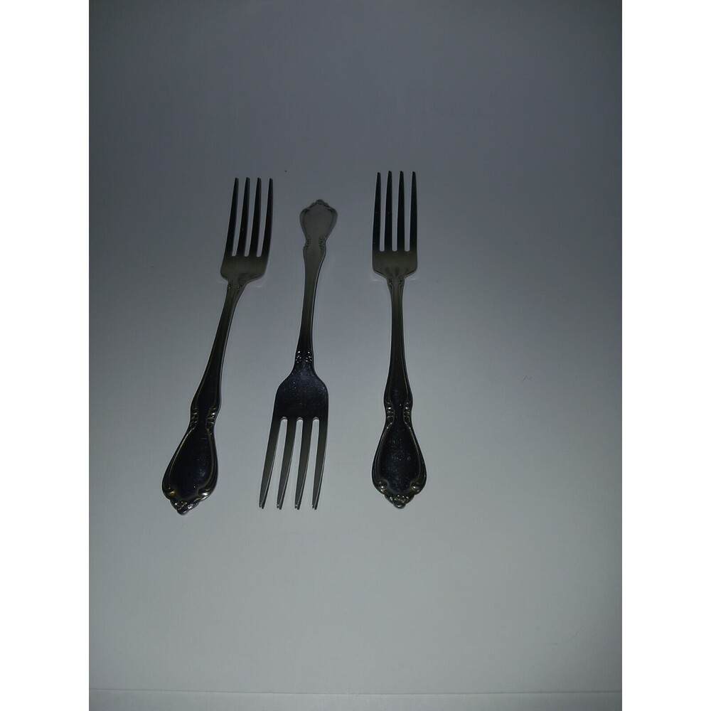 Lot Of 3 Oneida Oneidacraft Deluxe Chateue Dinner Forks Stainless USA 8"